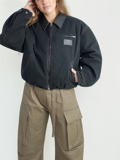 OKRA HEAVY TWILL BOMBER DARK BROWN