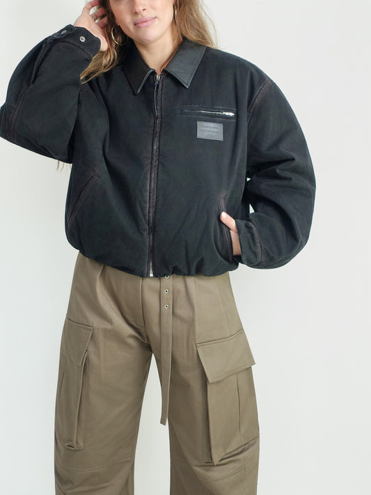 OKRA HEAVY TWILL BOMBER DARK BROWN