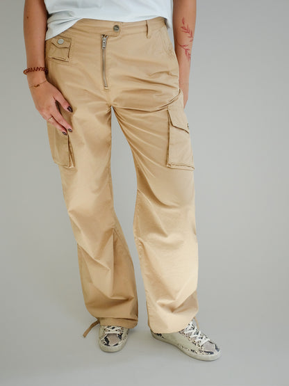 WASHED COTTON TWILL PANTS CARTOUCHE