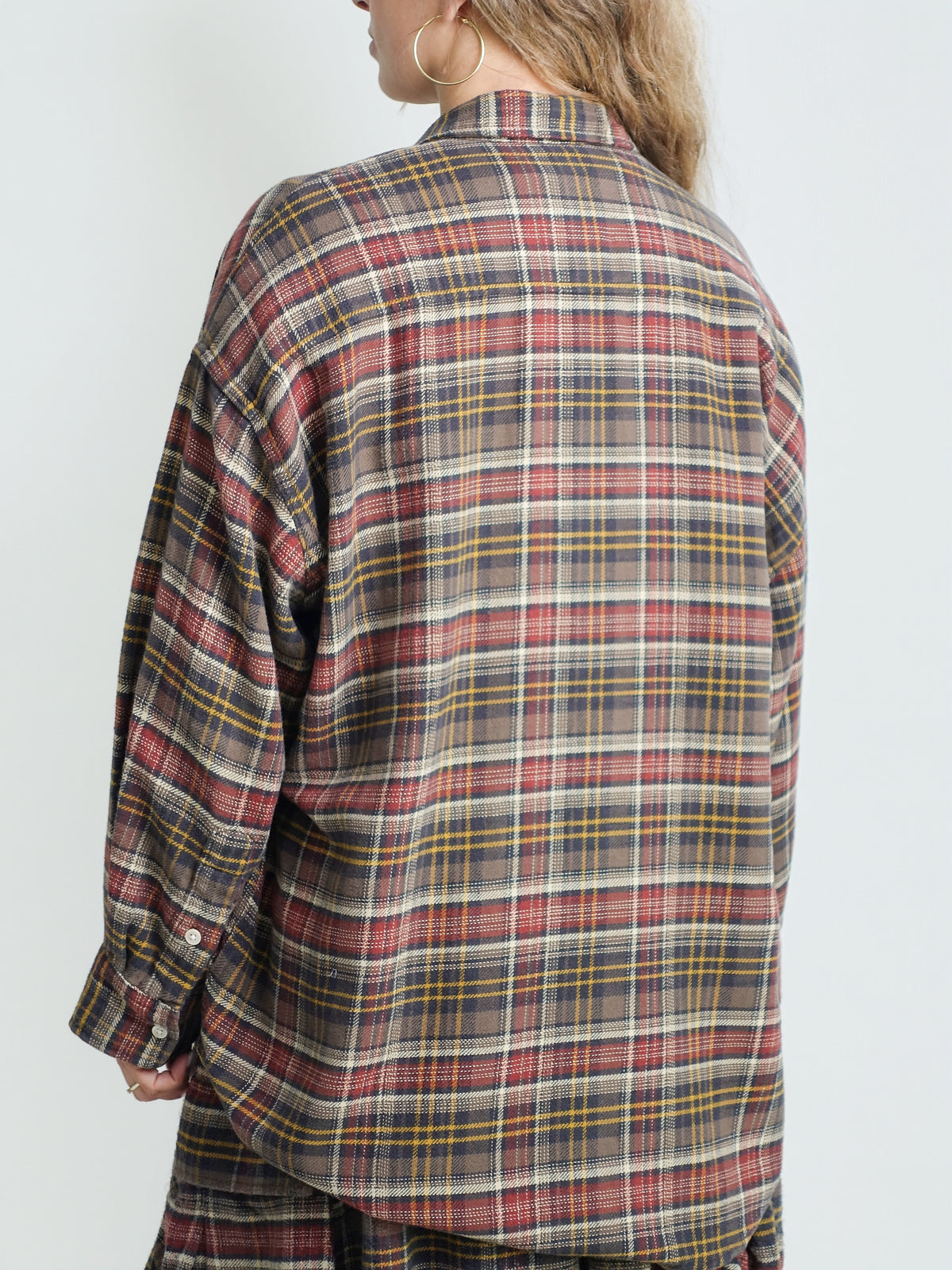 DROP NECK SHIRT RUST BROWN PLAID