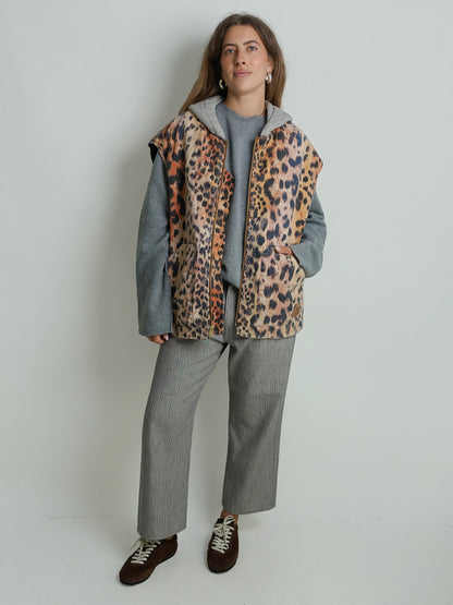 RELAXED WORKWEAR VEST VINTAGE ORANGE LEOPARD