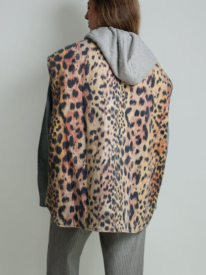 RELAXED WORKWEAR VEST VINTAGE ORANGE LEOPARD