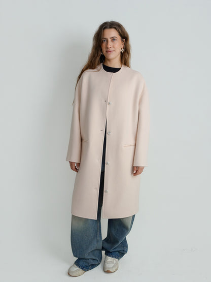 KERRY OVAL-SHAPED COAT CREAM ROSE