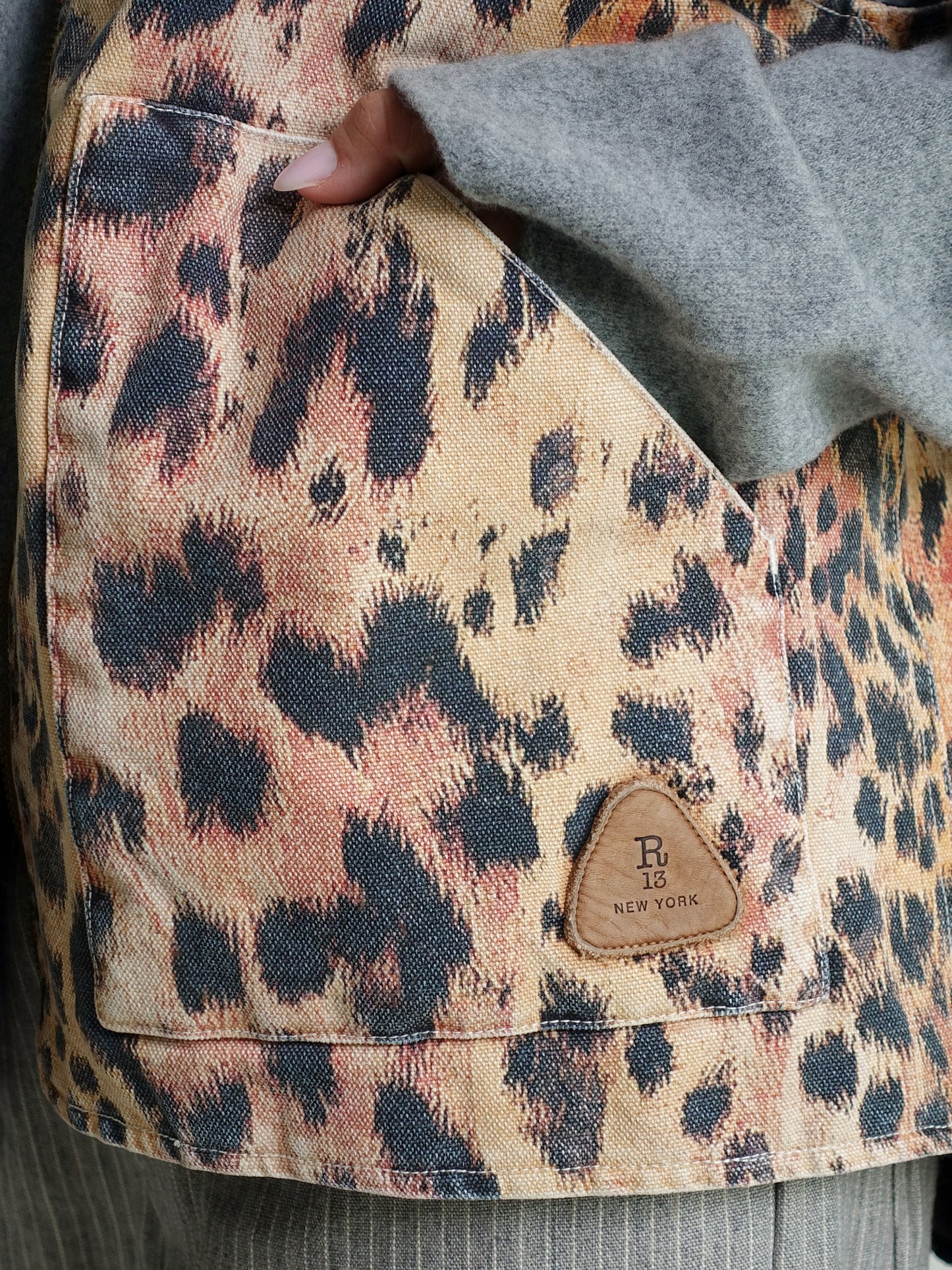 RELAXED WORKWEAR VEST VINTAGE ORANGE LEOPARD
