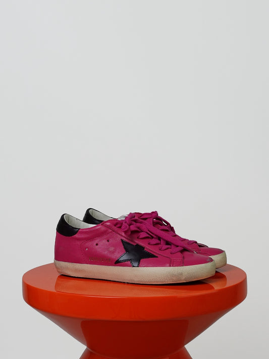 SUPER STAR NAPPA UPPER LEATHER STAR AND HEEL HOT PINK/MOGANO