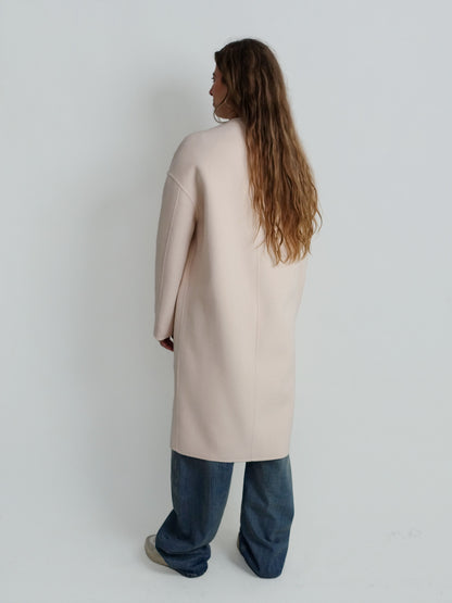 KERRY OVAL-SHAPED COAT CREAM ROSE