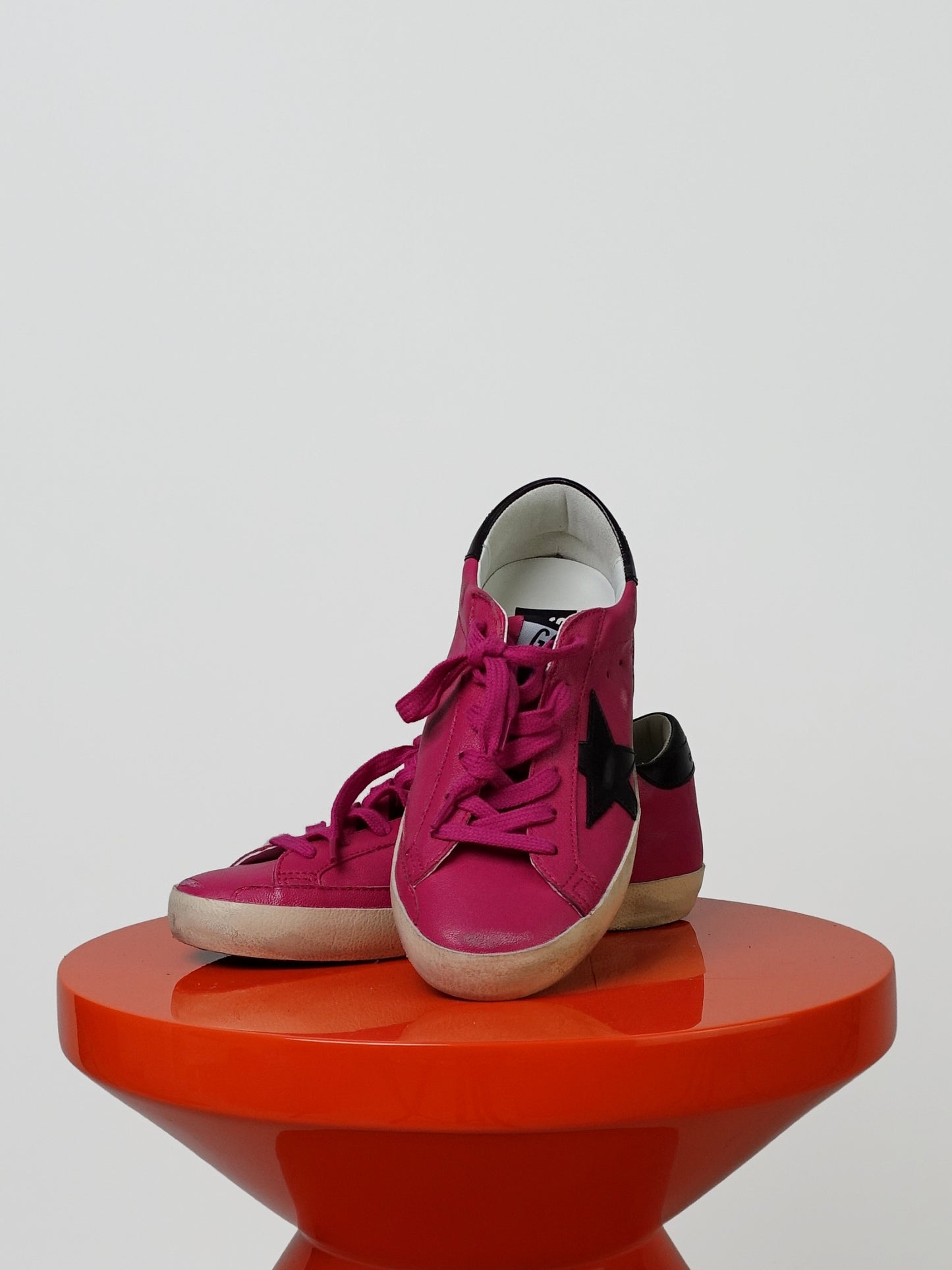 SUPER STAR NAPPA UPPER LEATHER STAR AND HEEL HOT PINK/MOGANO