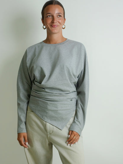 HEAVY STRETCH COTTON DRAPED BLOUSE PALOMA
