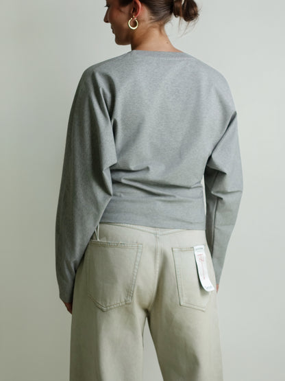 HEAVY STRETCH COTTON DRAPED BLOUSE PALOMA
