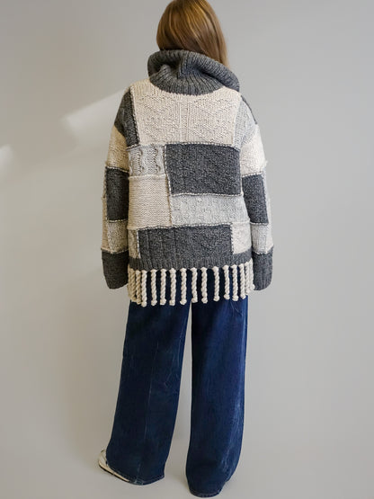 WOOL COTTON BUBBLE SWEATER MULTICOLOUR