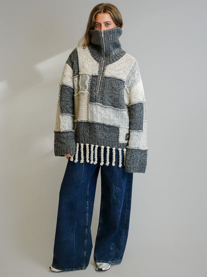 WOOL COTTON BUBBLE SWEATER MULTICOLOUR