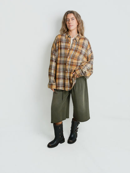 DROP NECK SHIRT YELLOW PLAID