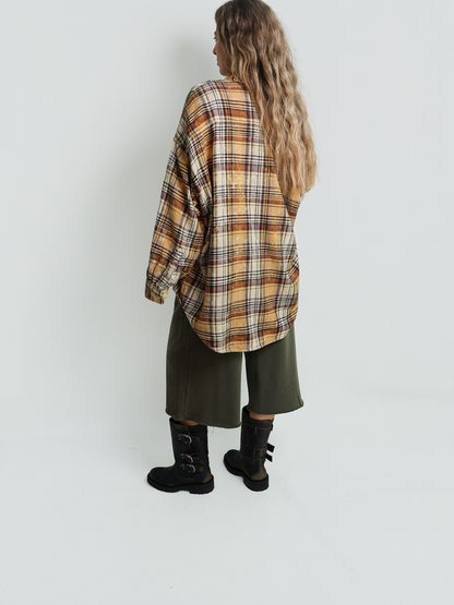 DROP NECK SHIRT YELLOW PLAID