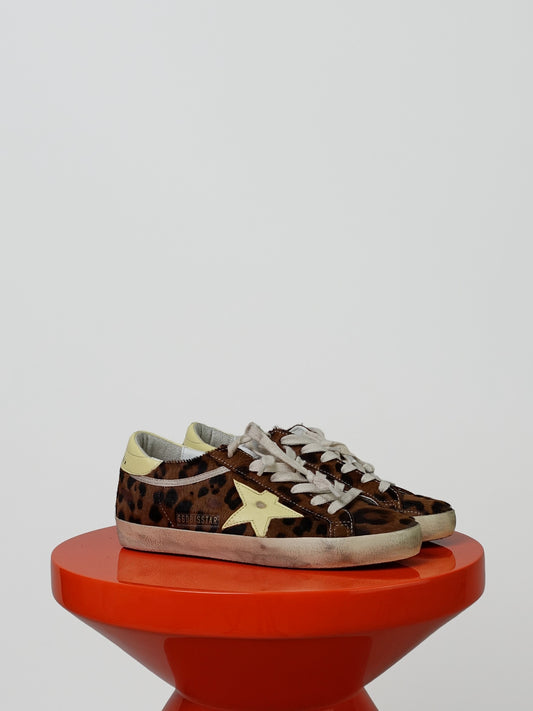 SUPER-STAR HORSY UPPER TOE AND TONGUE NAPPA STAR AND HEEL LEOPARD/PALE YELLOW