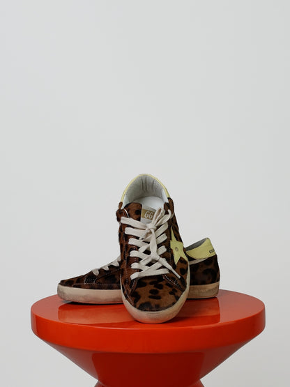 SUPER-STAR HORSY UPPER TOE AND TONGUE NAPPA STAR AND HEEL LEOPARD/PALE YELLOW