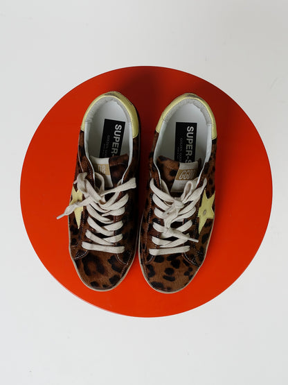 SUPER-STAR HORSY UPPER TOE AND TONGUE NAPPA STAR AND HEEL LEOPARD/PALE YELLOW