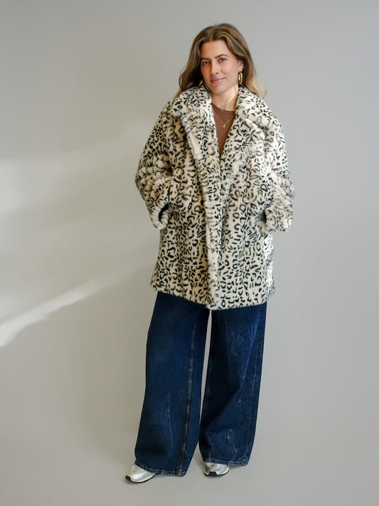 FAUX FUR JACKET ALMOND MILK