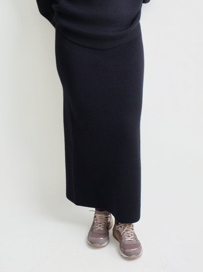 SKIRT WOOL CASHMERE BLACK