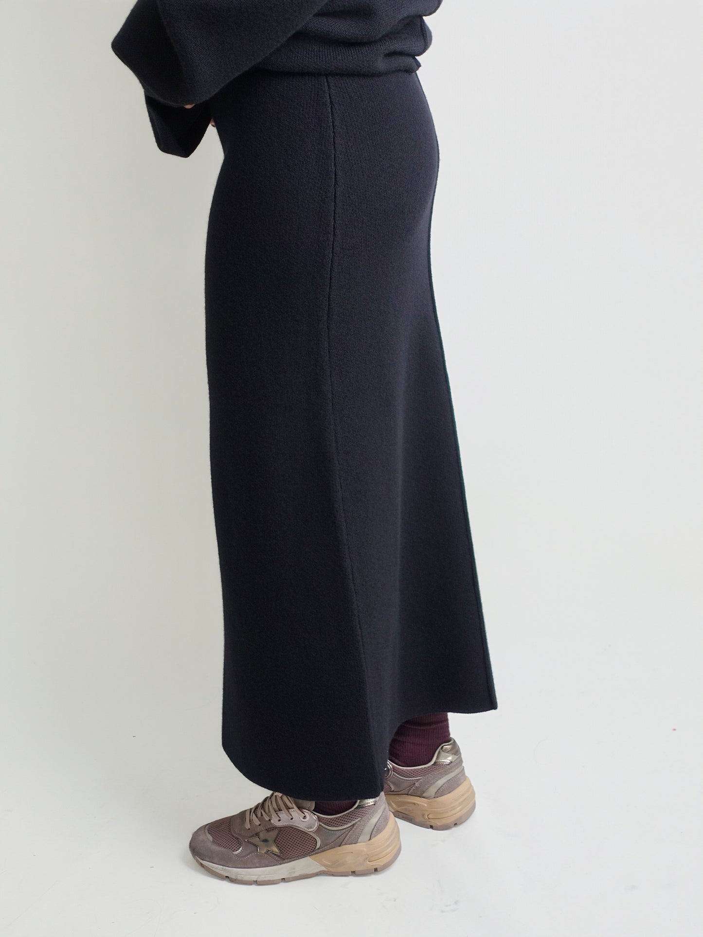 SKIRT WOOL CASHMERE BLACK