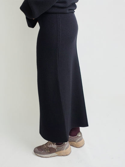 SKIRT WOOL CASHMERE BLACK