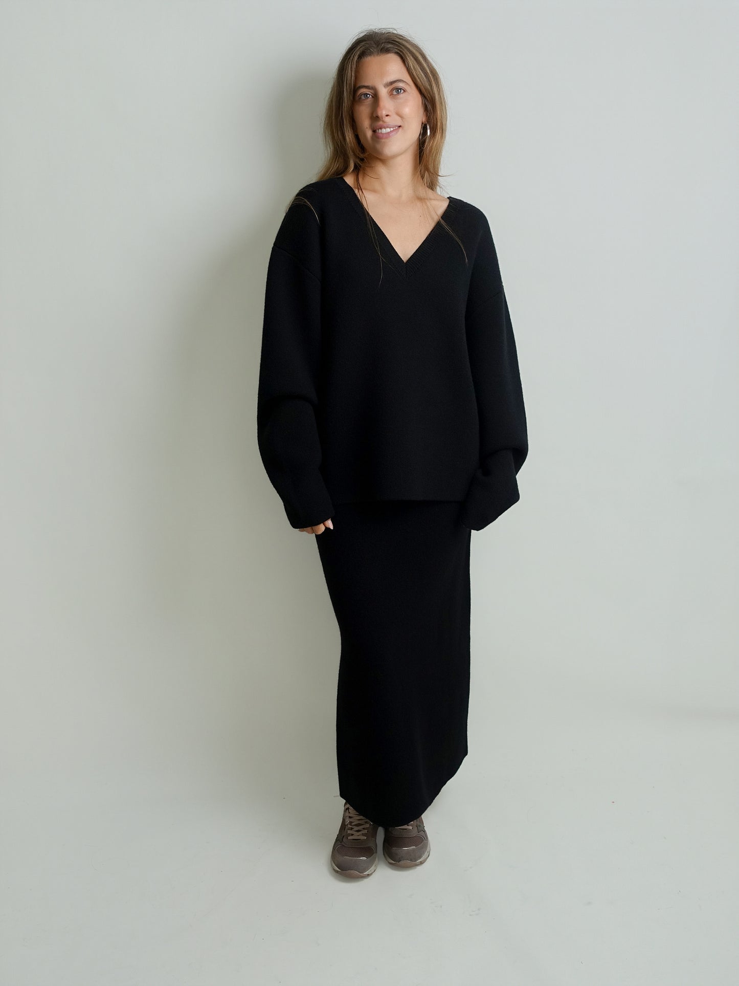 SKIRT WOOL CASHMERE BLACK