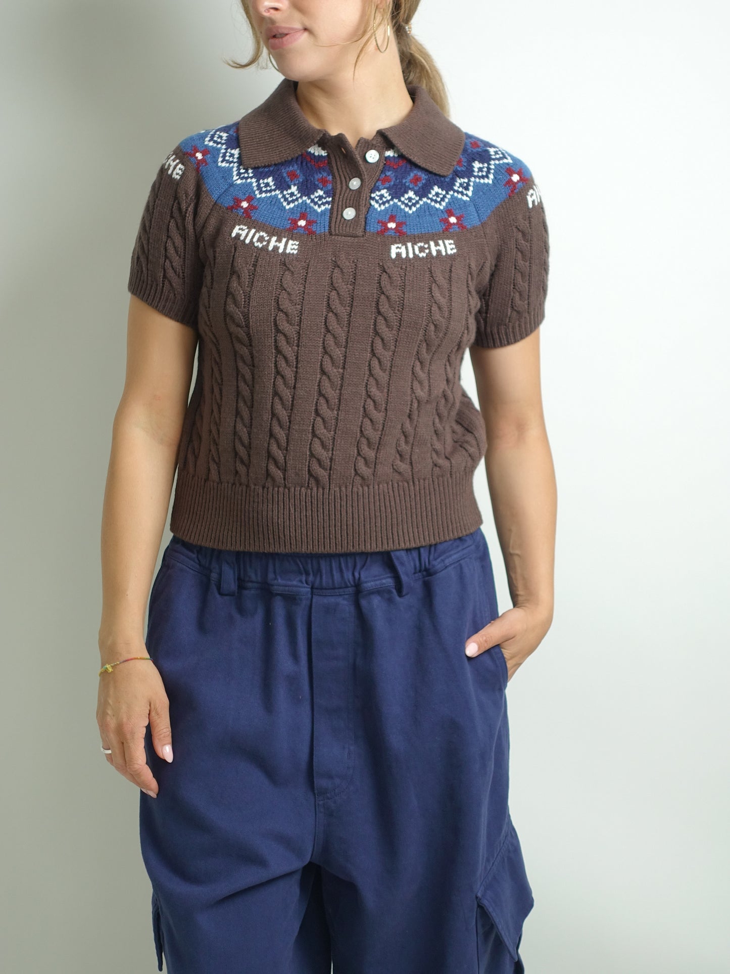 FAIR ISLE POLO KNIT MULTI
