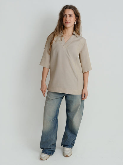 ERMO OVERSIZED POLO BEIGE