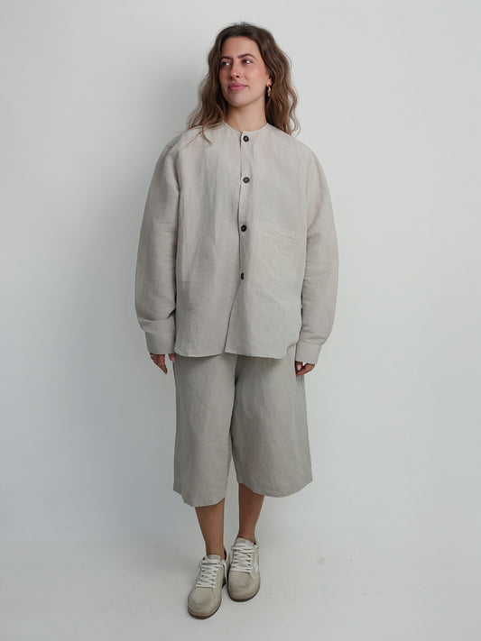 BARNA HENLEY SHIRT NATURAL