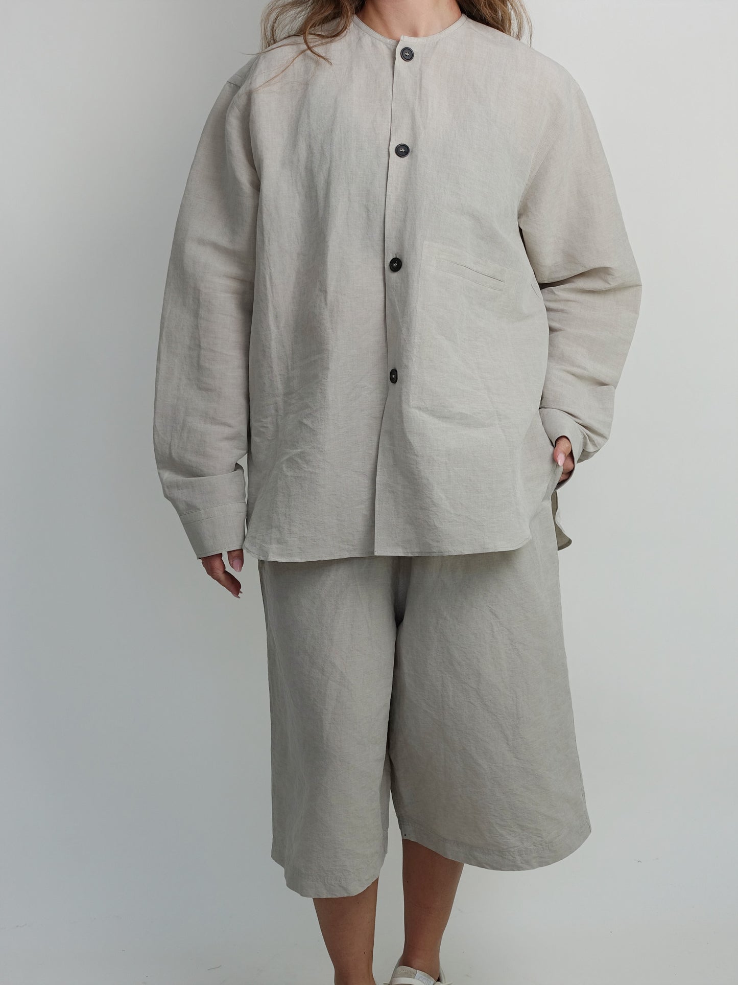 BARNA HENLEY SHIRT NATURAL