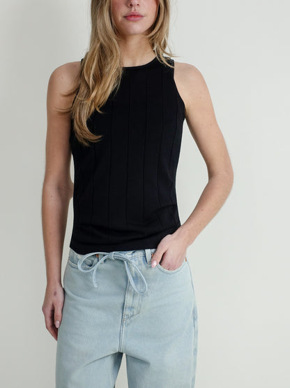 SILK TANK BLACK RHEA205