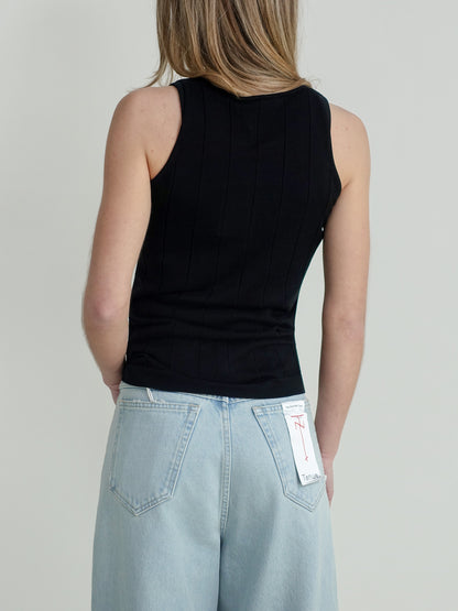 SILK TANK BLACK RHEA205