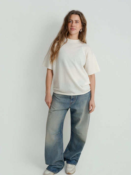T-SHIRT WOOL CASHMERE OFF WHITE