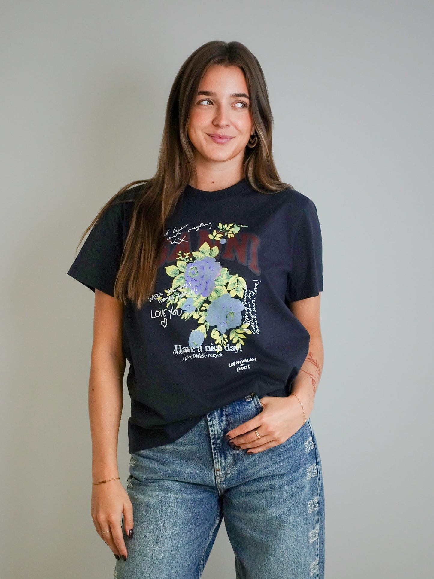 BASIC COTTON JERSEY ROSE T-SHIRT PHANTOM