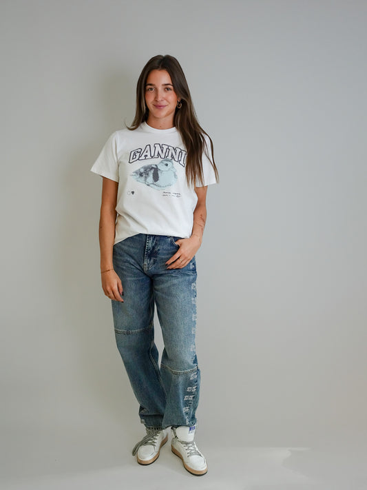 BASIC JERSEY DUCKIE RELAXED T-SHIRT BRIGHT WHITE