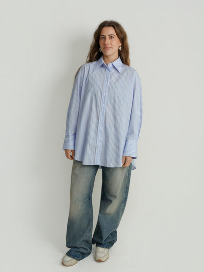 SHIRT LIGHT BLUE STRIPE RHEA186