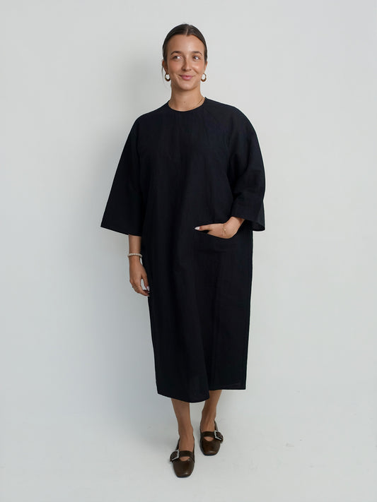 DIYA RELAXED DRESS BLACK