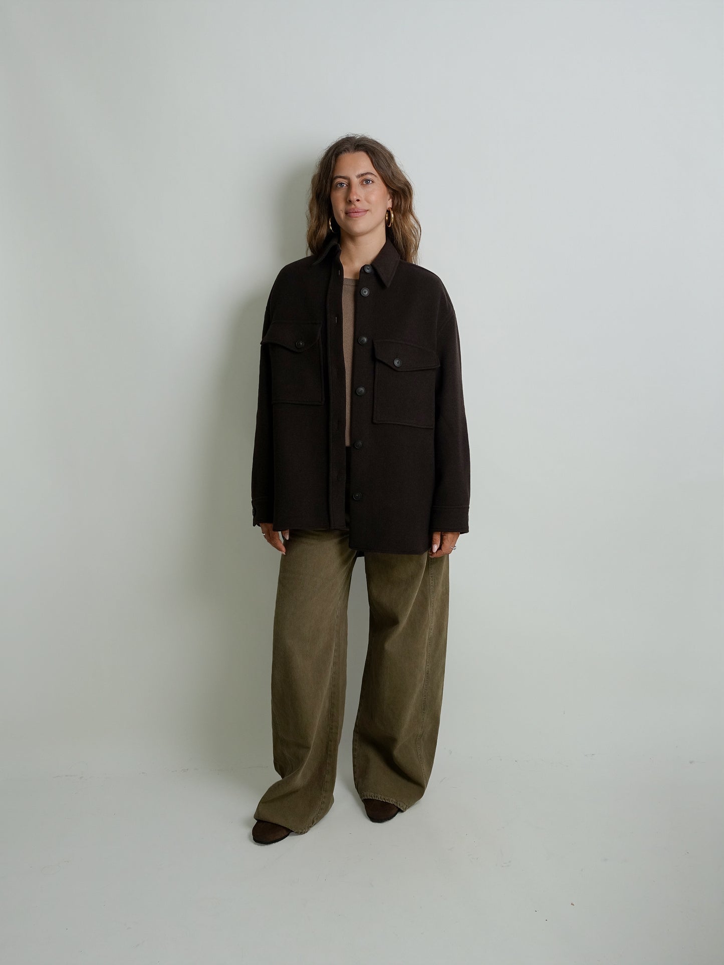 OVERSIZE SHACKET MAHAGONY BROWN