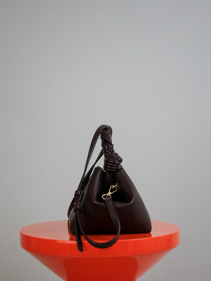 GANNI BOU BAG SMALL GRAINED CHICORY COFFEE