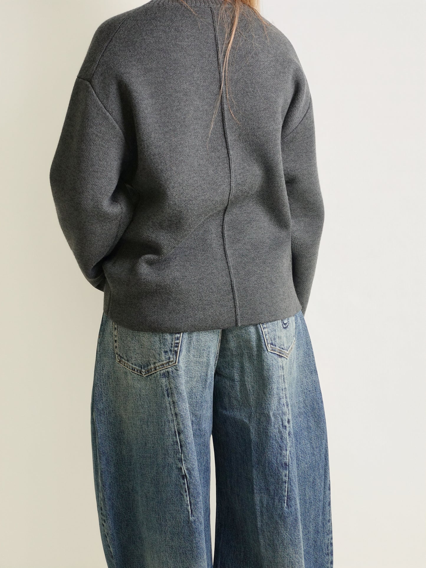 HEAVY CREW WOOL DARK GREY