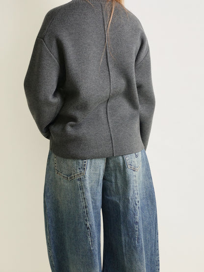 HEAVY CREW WOOL DARK GREY