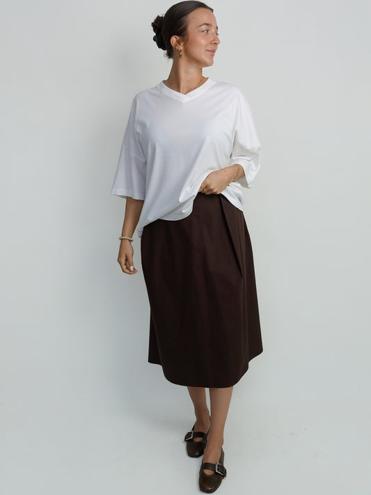 SUVI WIDE SKIRT CACAO