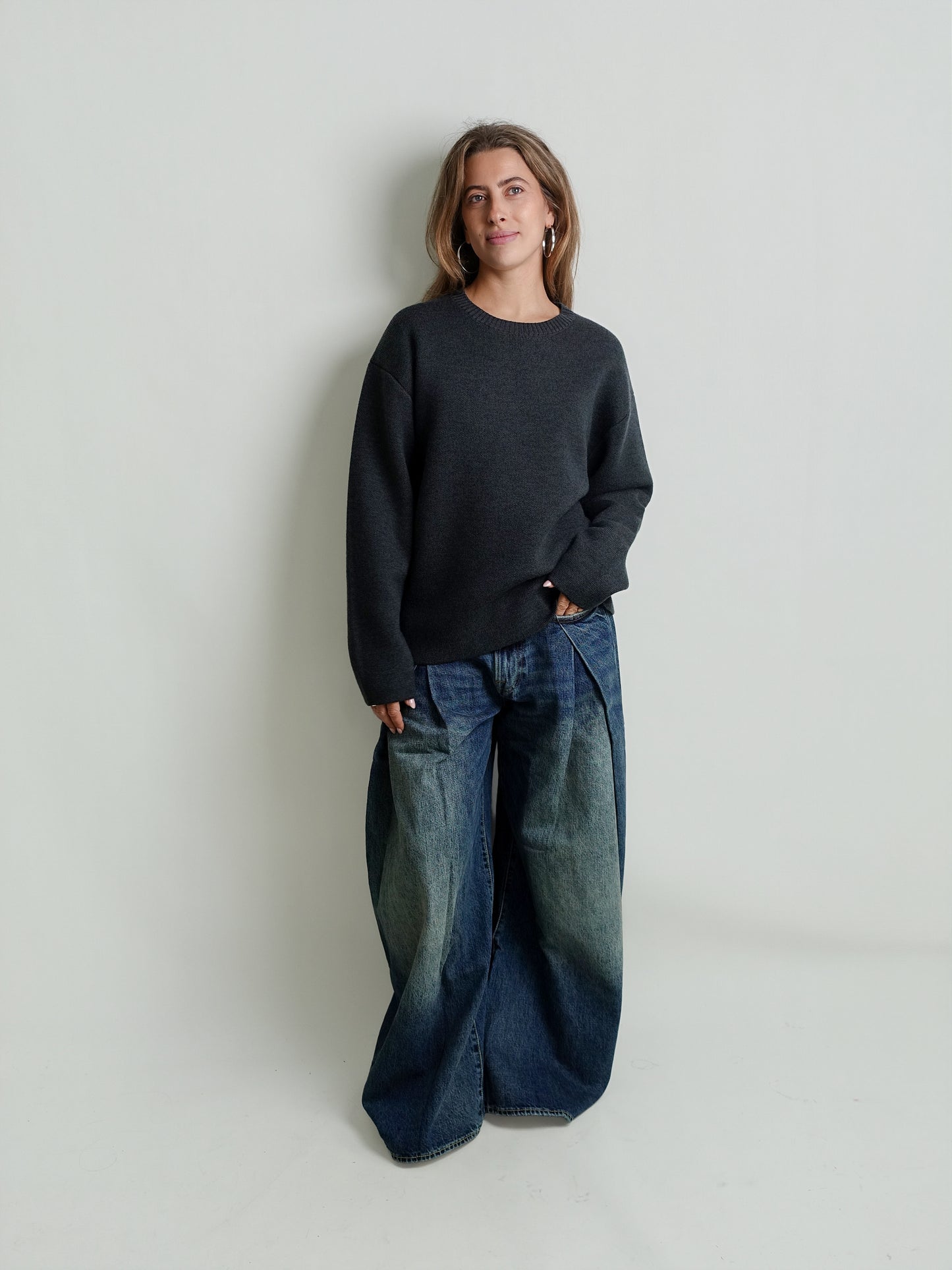 HEAVY CREW WOOL DARK GREY