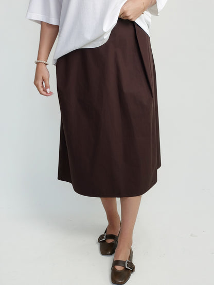 SUVI WIDE SKIRT CACAO
