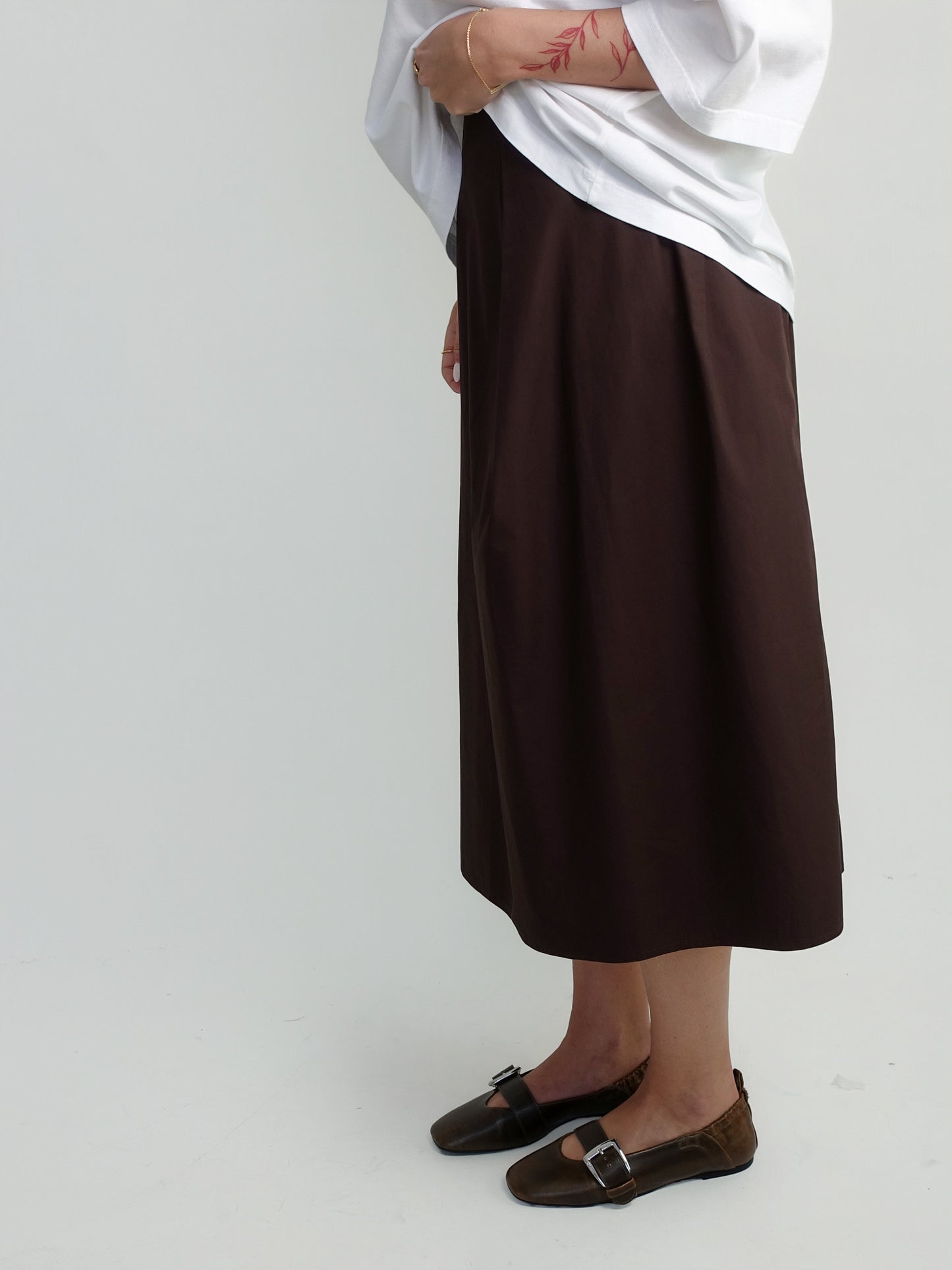 SUVI WIDE SKIRT CACAO