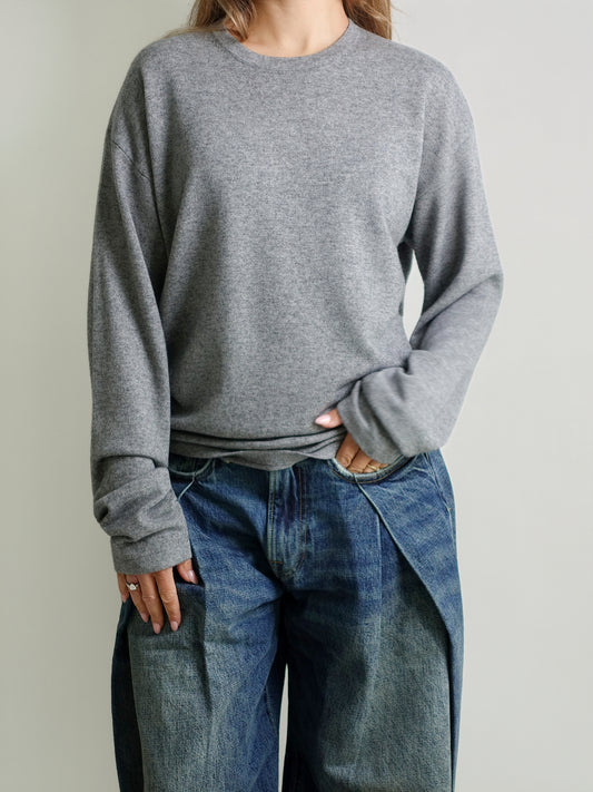 LONGSLEEVE TSHIRT WOOL CASHMERE MID GREY