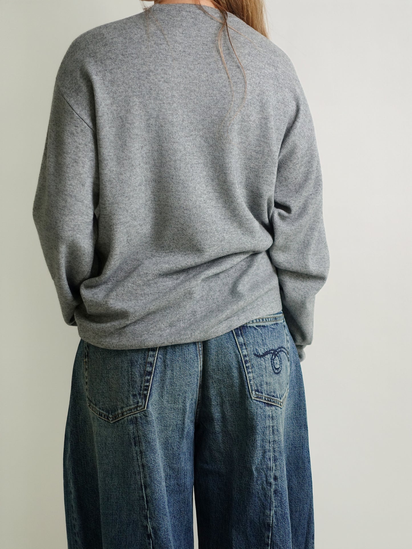 LONGSLEEVE TSHIRT WOOL CASHMERE MID GREY