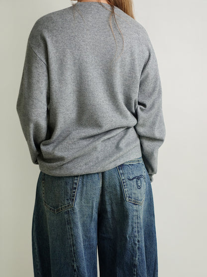 LONGSLEEVE TSHIRT WOOL CASHMERE MID GREY