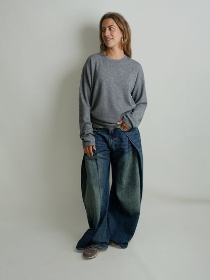 LONGSLEEVE TSHIRT WOOL CASHMERE MID GREY