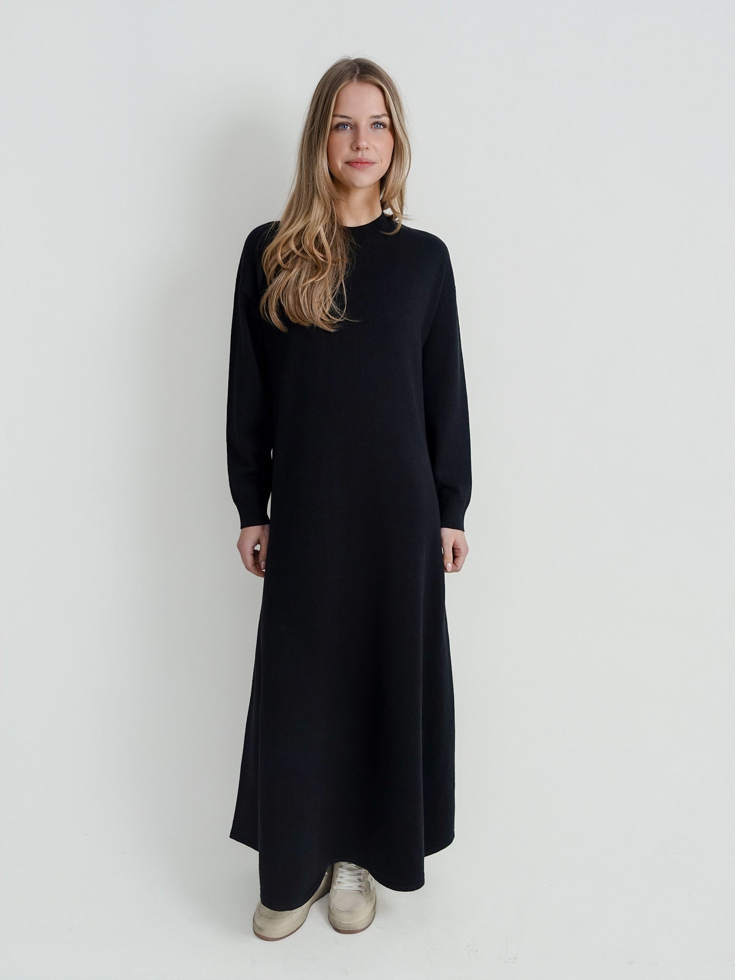 LUCY OVERSIZED SWEATER DRESS BLACK