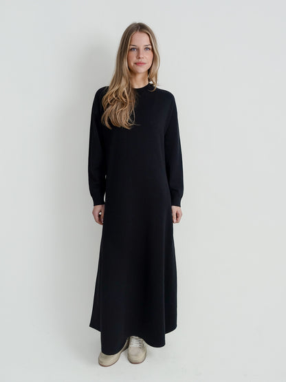 LUCY OVERSIZED SWEATER DRESS BLACK
